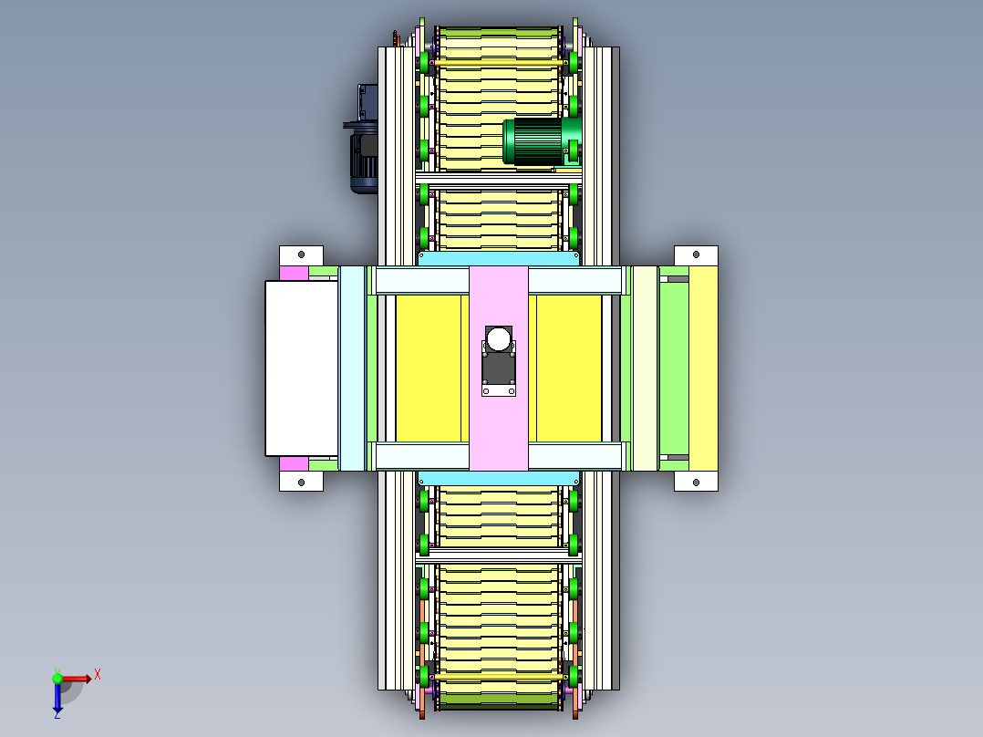 AJM汽车制动刹车盘轴承压装设备sw18可编辑俯视图