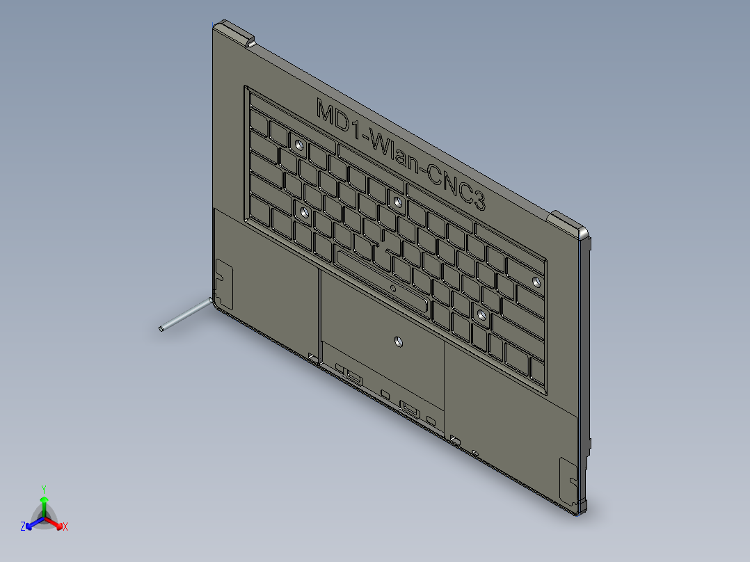 包胶金属电脑外壳铣KB框程序模型