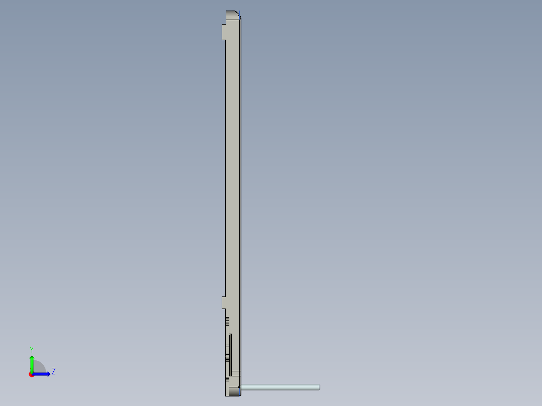包胶金属电脑外壳铣KB框程序模型左视图