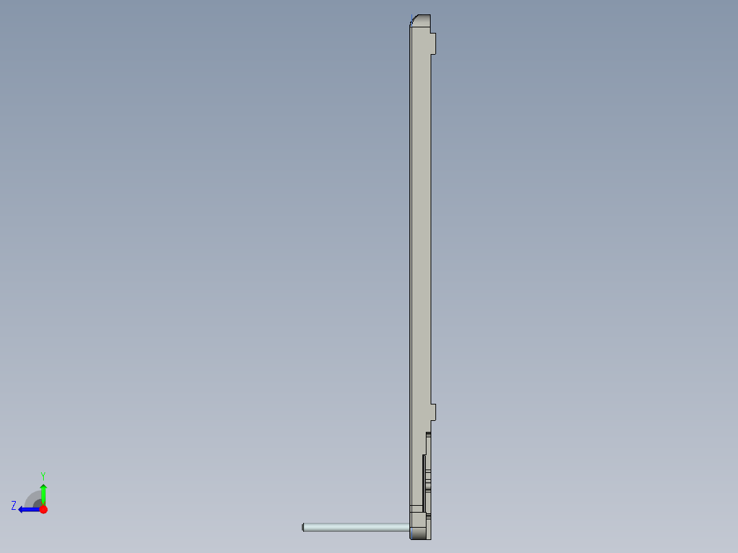 包胶金属电脑外壳铣KB框程序模型右视图