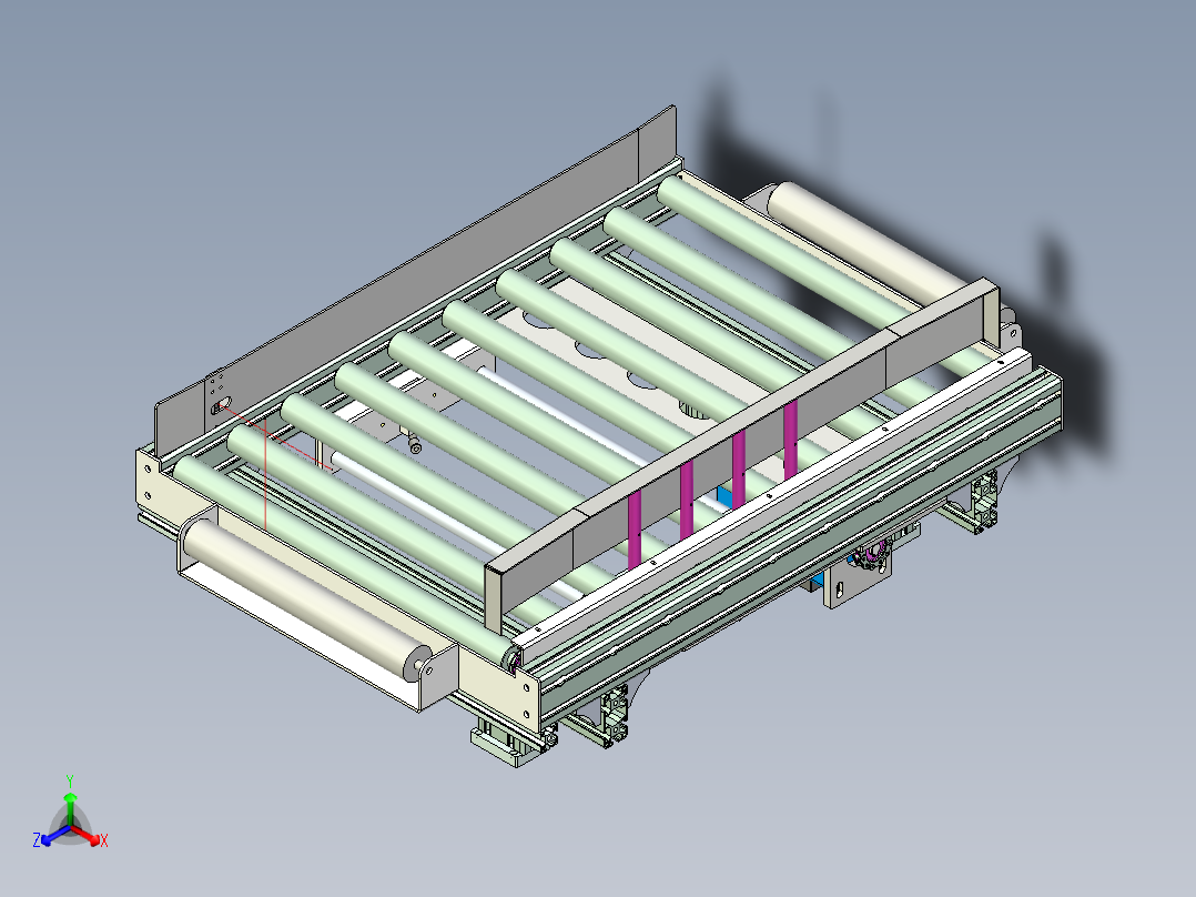 带整形功能滚筒输送线设计
