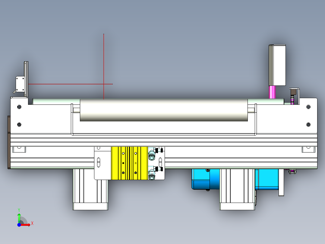 带整形功能滚筒输送线设计前视图
