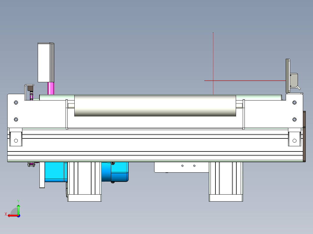 带整形功能滚筒输送线设计后视图