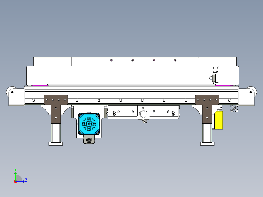 带整形功能滚筒输送线设计左视图