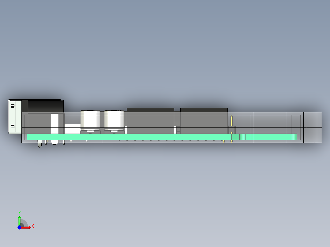 平板微型灯电源电路组件三维模型设计前视图
