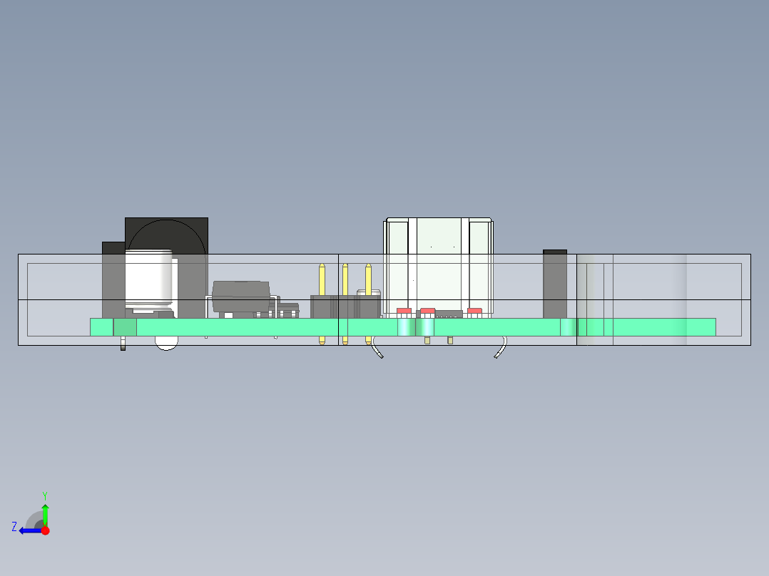平板微型灯电源电路组件三维模型设计右视图