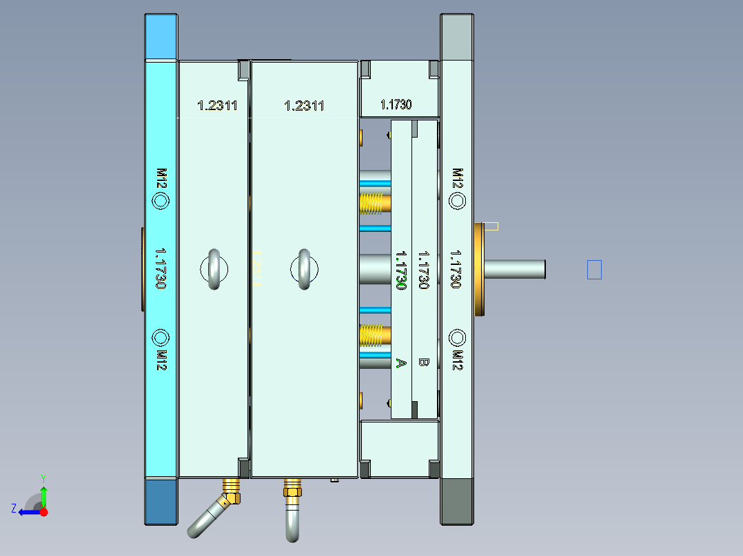 注塑模具、模具(73)右视图