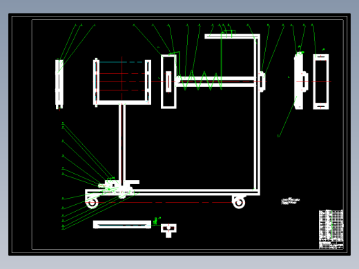 中小学教育用双面写字黑板设计-新型机构14张CAD图