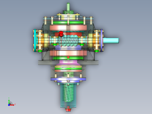 蜗轮丝杠传动升降机构（SW设计）前视缩略图