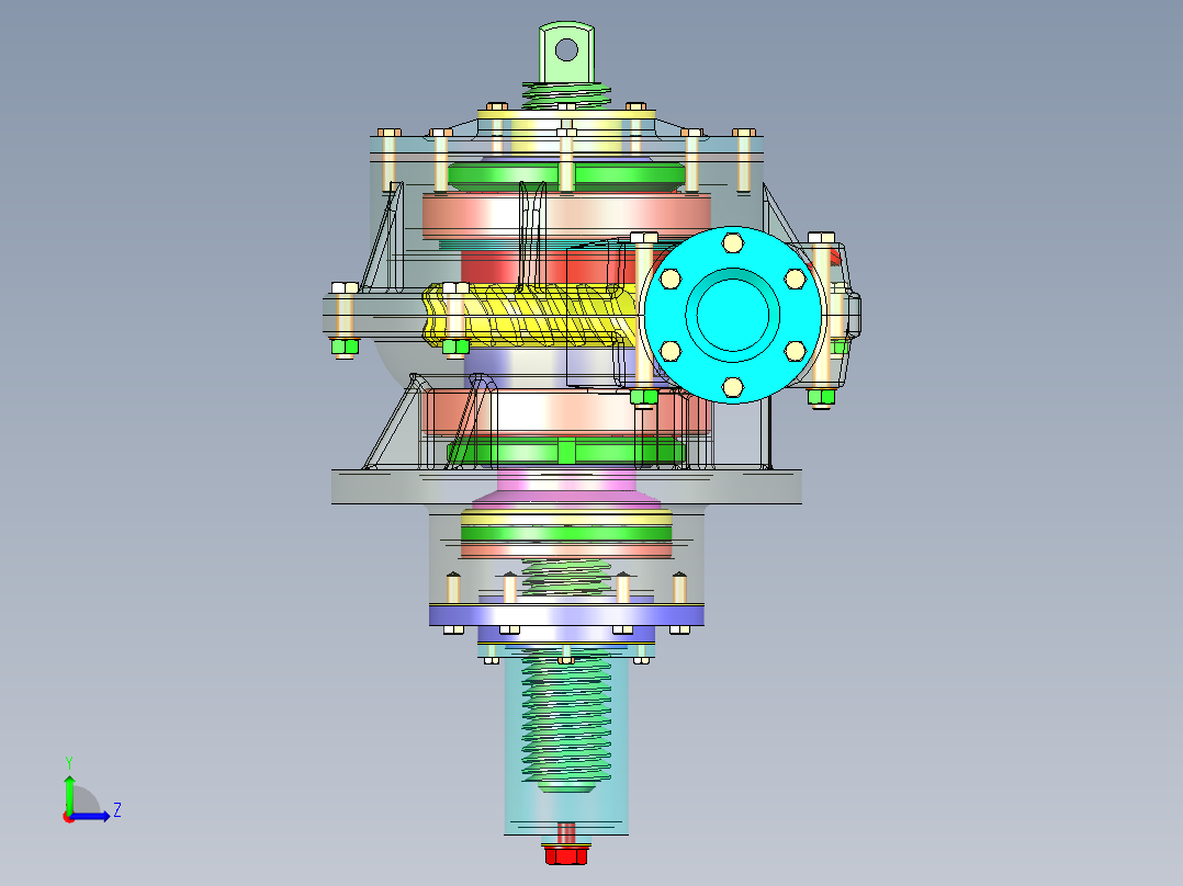 蜗轮丝杠传动升降机构（SW设计）左视图