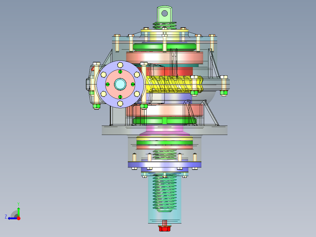 蜗轮丝杠传动升降机构（SW设计）右视图