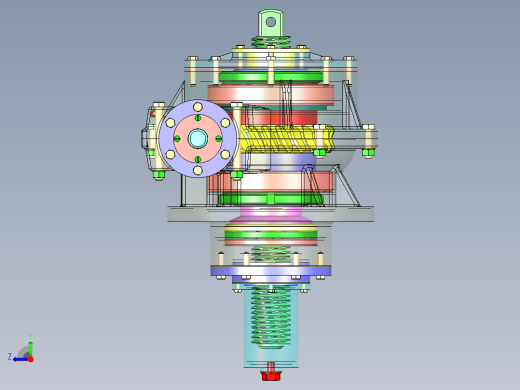 蜗轮丝杠传动升降机构（SW设计）右视缩略图