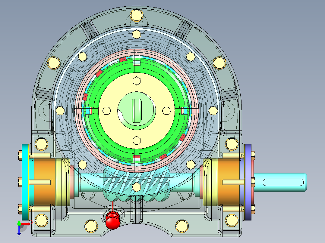 蜗轮丝杠传动升降机构（SW设计）俯视图