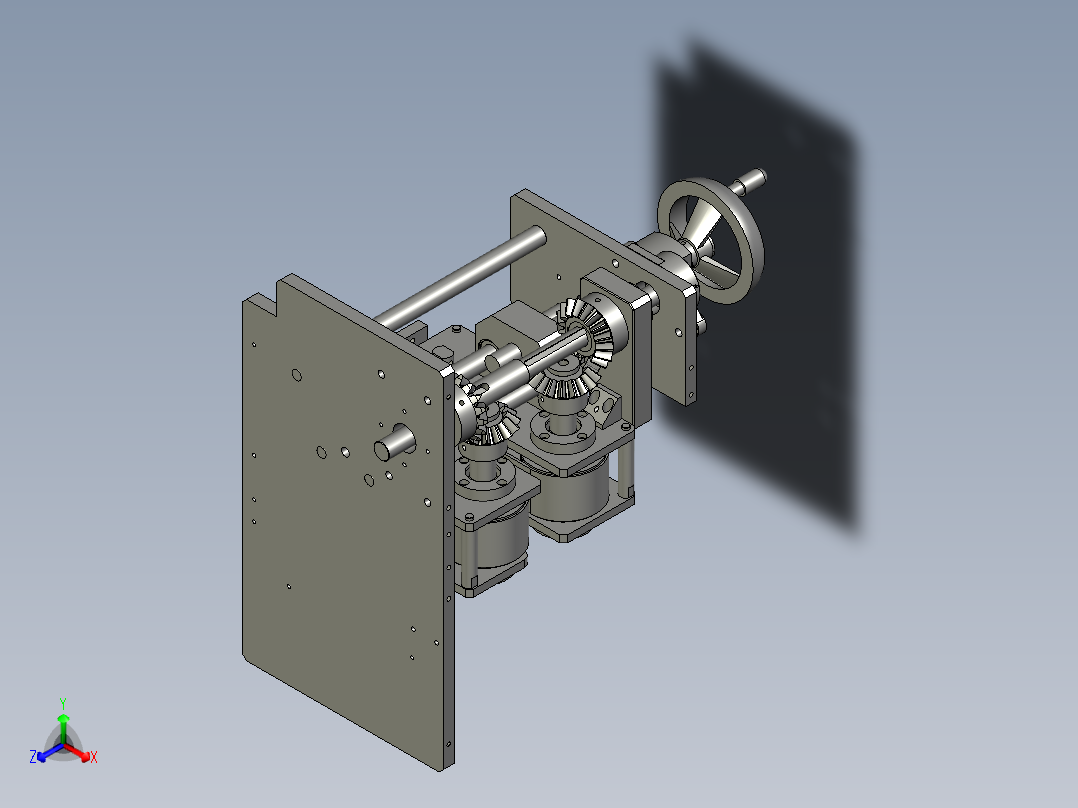 2镜向下牵引部件11正等轴测图