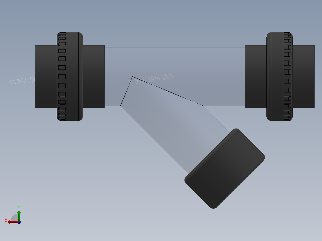 Y filter DN40 PN10 U-PVC后视图