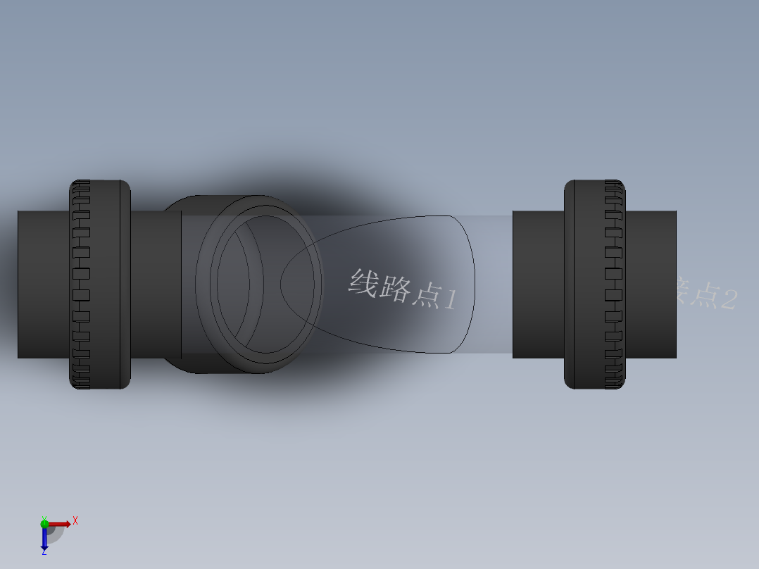 Y filter DN40 PN10 U-PVC俯视图