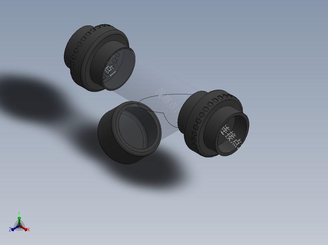 Y filter DN40 PN10 U-PVC正等轴测图