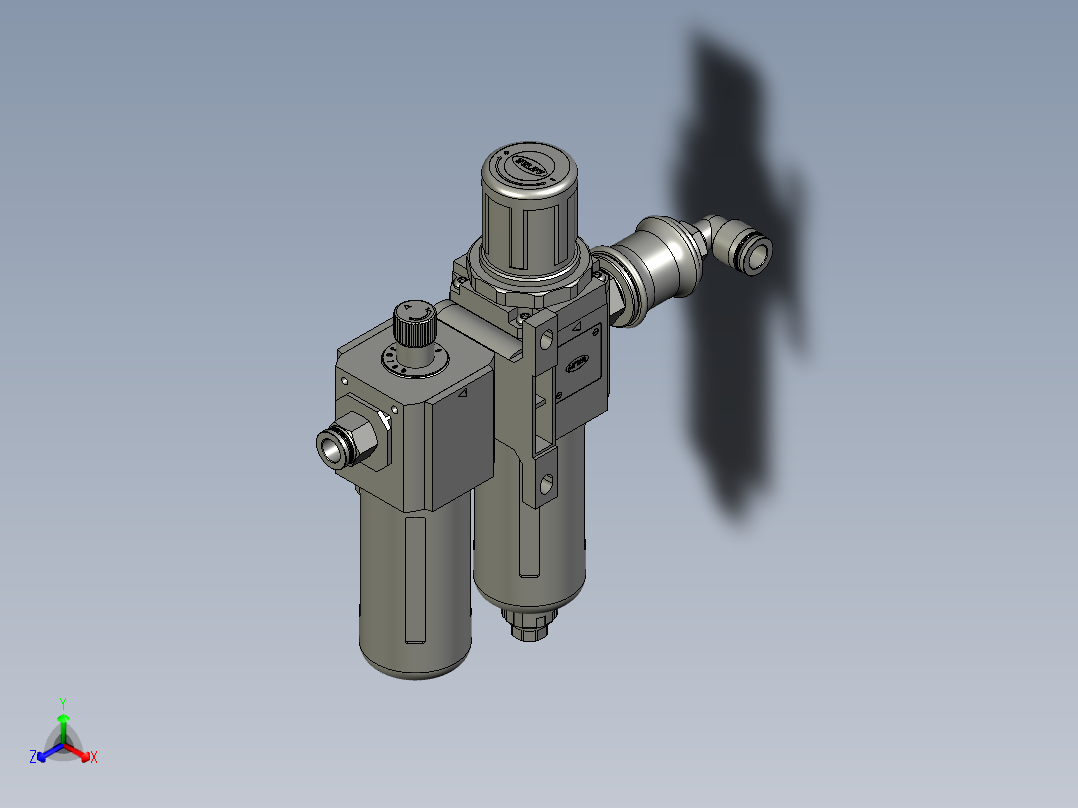 LXYC-BOSS二联件部件-1正等轴测图