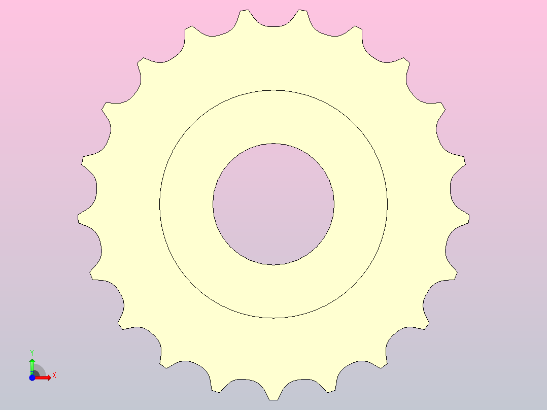 JI 821-21T-R40-C1机加工被动轮前视图