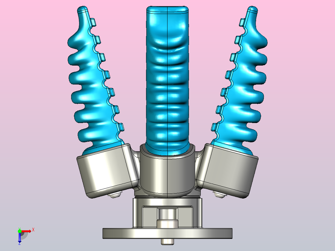 软体柔性抓持器俯视图
