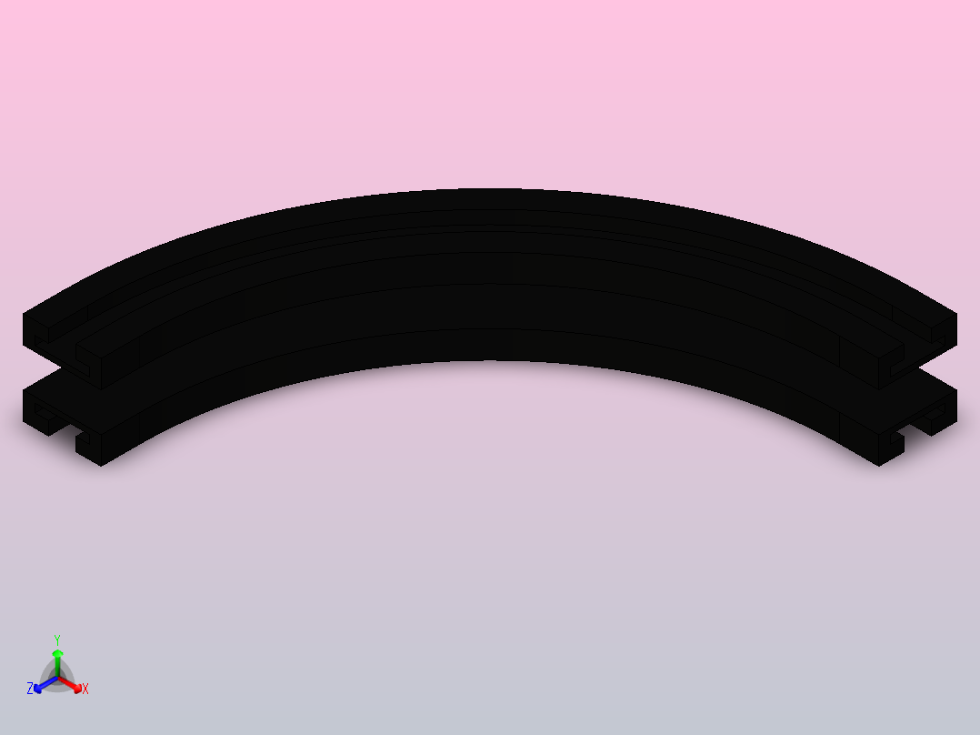 ZWGD-1873-K325-TA90-R500-N1-C1转弯轨道(无轴承)正等轴测图