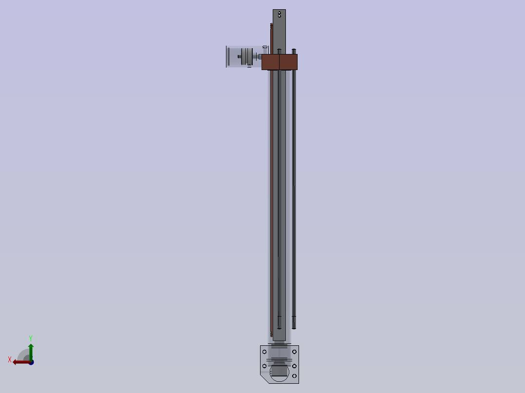 带锁气压缸后视图