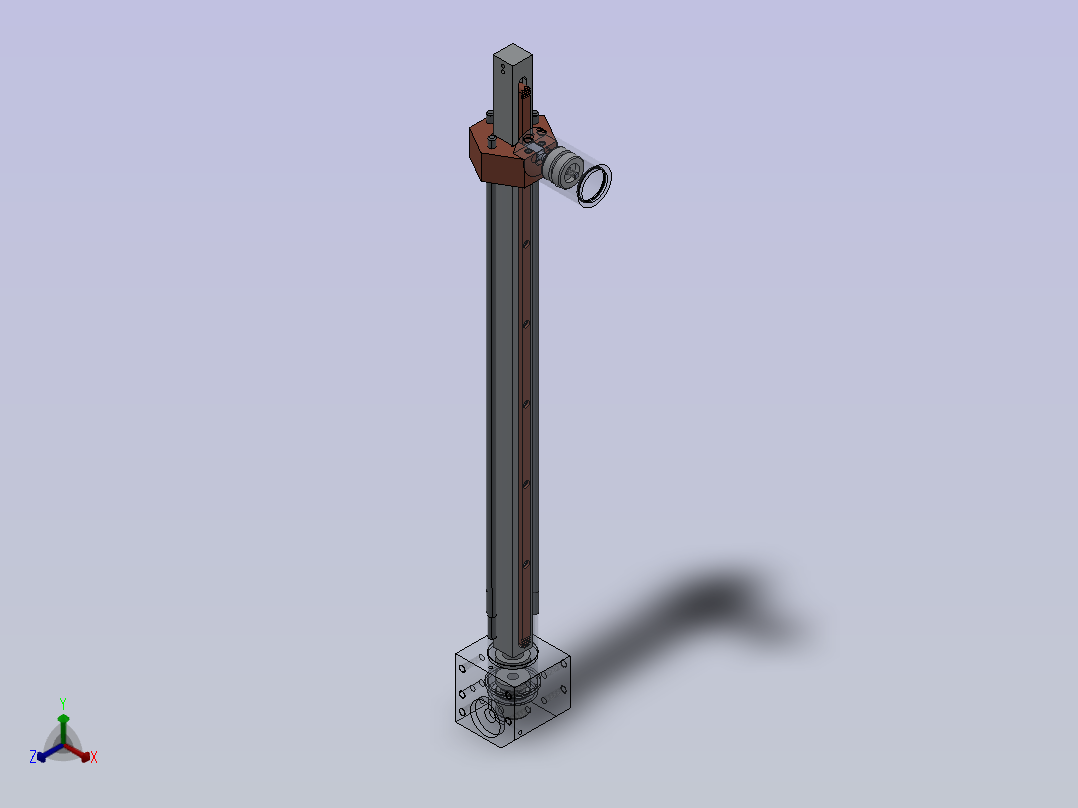 带锁气压缸正等轴测图