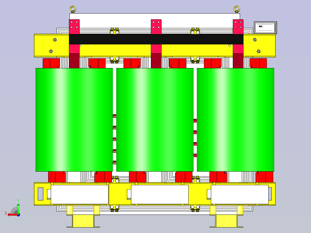 干式 调压变压器1600kva 10kv后视图
