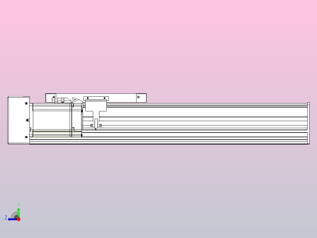 滚珠丝杠直线轴带导轨全封闭TPA-HCR-202D-2510C-L350-MR-Y-P75-N3右视图