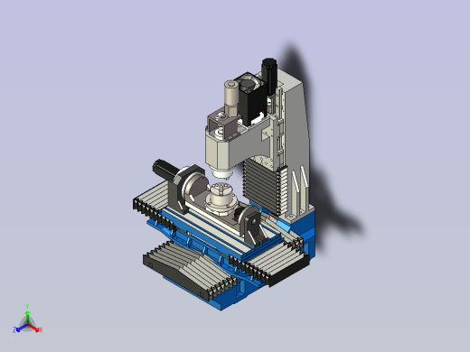 CNC立式四轴数控铣床3D模型
