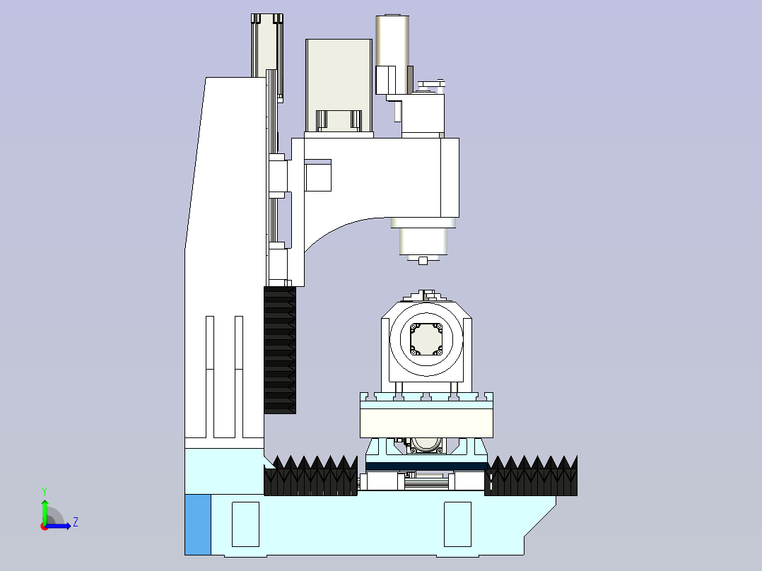 CNC立式四轴数控铣床3D模型左视图