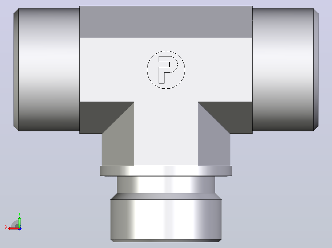 外螺纹螺柱跑步三通TE20SM71X后视图