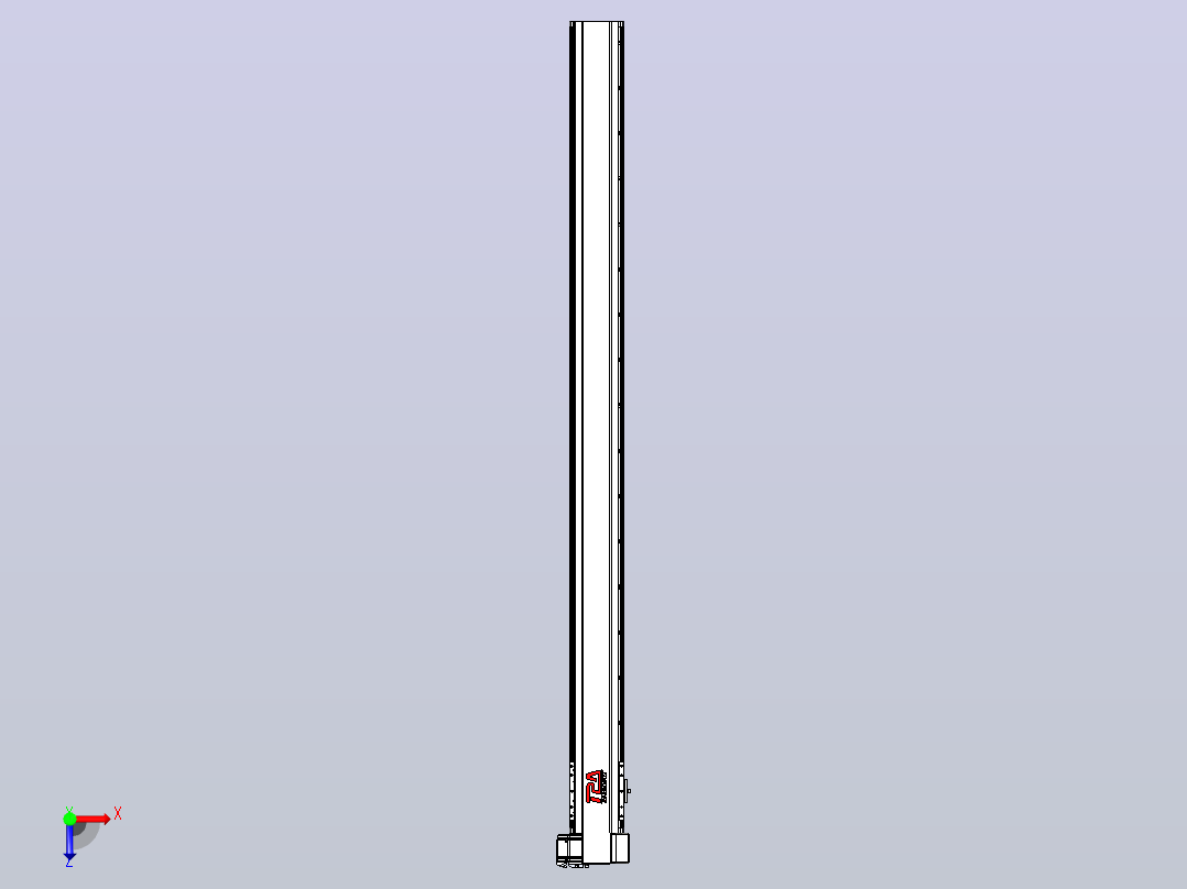 皮带直线轴半封闭可选导轨TPA-HNB-120D-110-L1550-RP-C-P40-N3俯视图