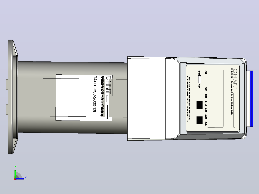 BAGB 450-20(10&amp;10)智能组合式低电压并联电容器三维模型202202左视图