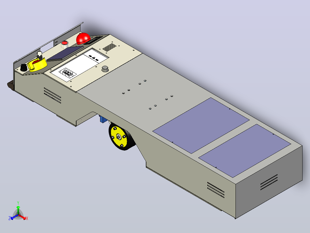 潜伏型AGV运料车3D图纸模型正等轴测图
