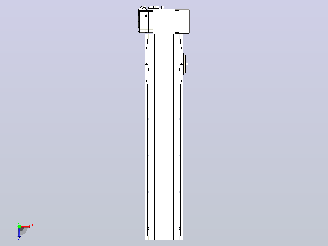 皮带直线轴半封闭可选导轨TPA-HNB-105D-90-L350-LP-Y-P20-N3俯视图
