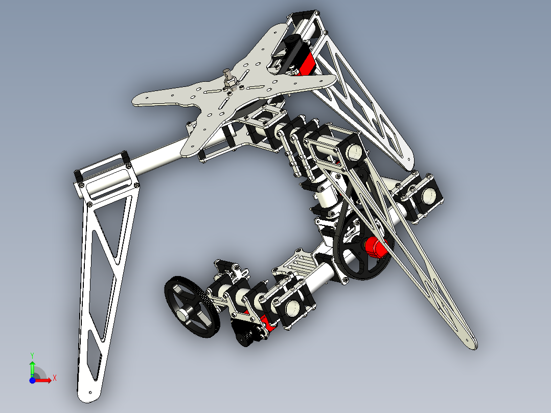 三轴摄像机云台3D模型前视图