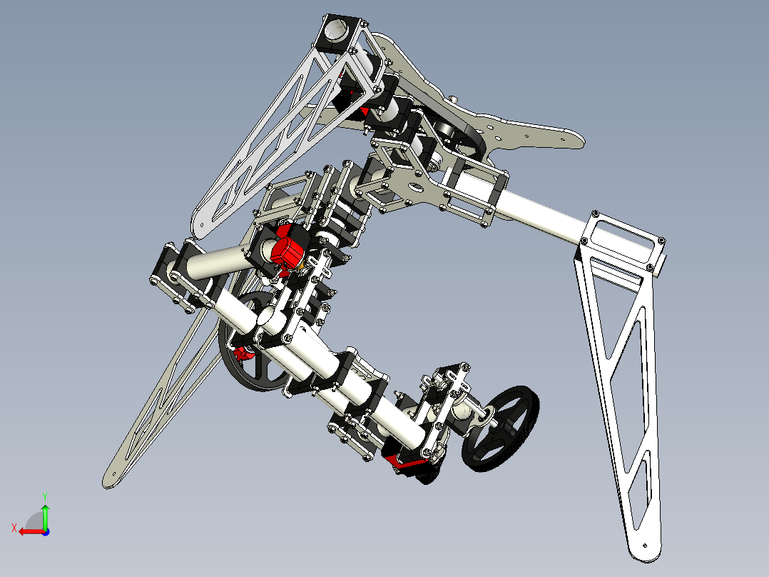 三轴摄像机云台3D模型后视图