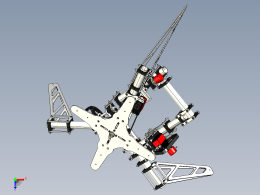 三轴摄像机云台3D模型俯视缩略图