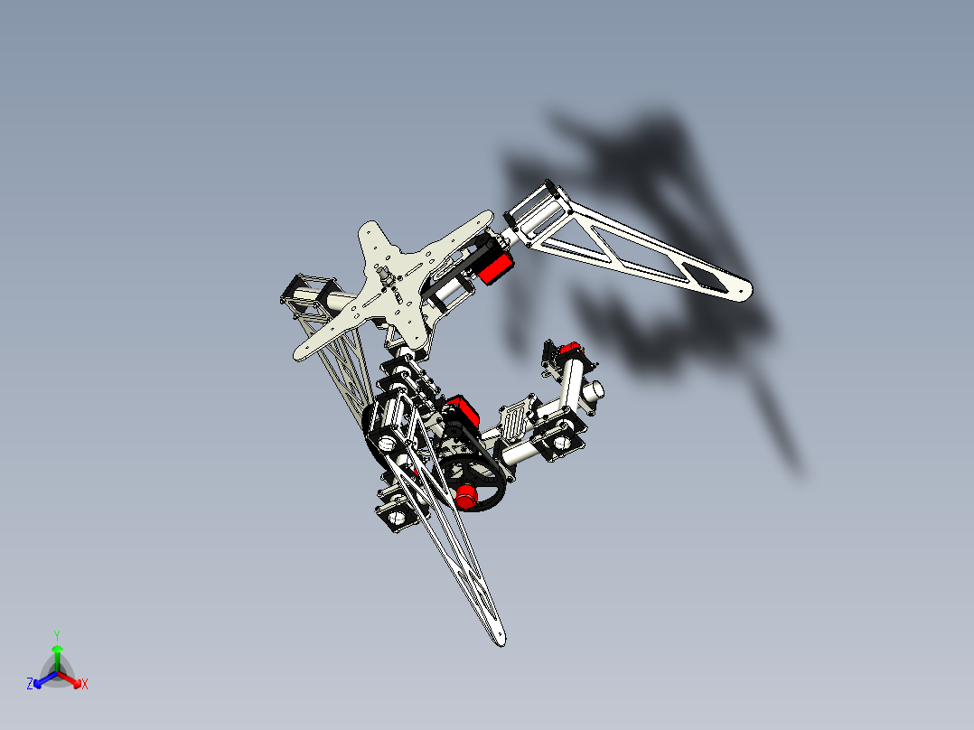 三轴摄像机云台3D模型正等轴测图