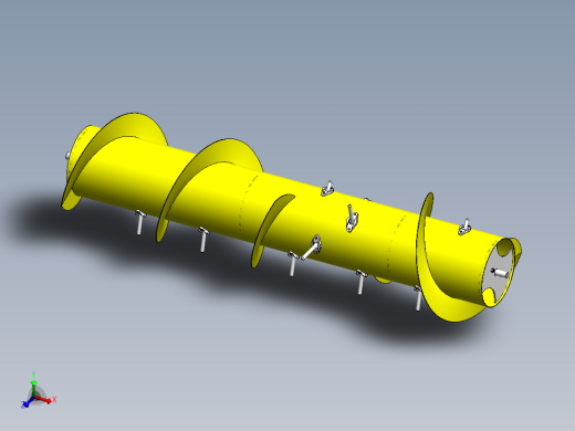 螺旋偏心分离连杆滚筒输送器3d图纸 农业螺旋式滚筒收割机3d模型