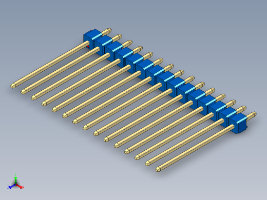 彩色公头100mil（2.54mm）系列-DS1021_blue_1x15p_100mil_Type19_rev1.0正等轴测缩略图