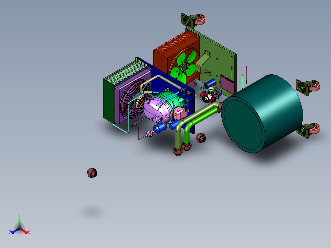 双温双控冷水机组正等轴测图