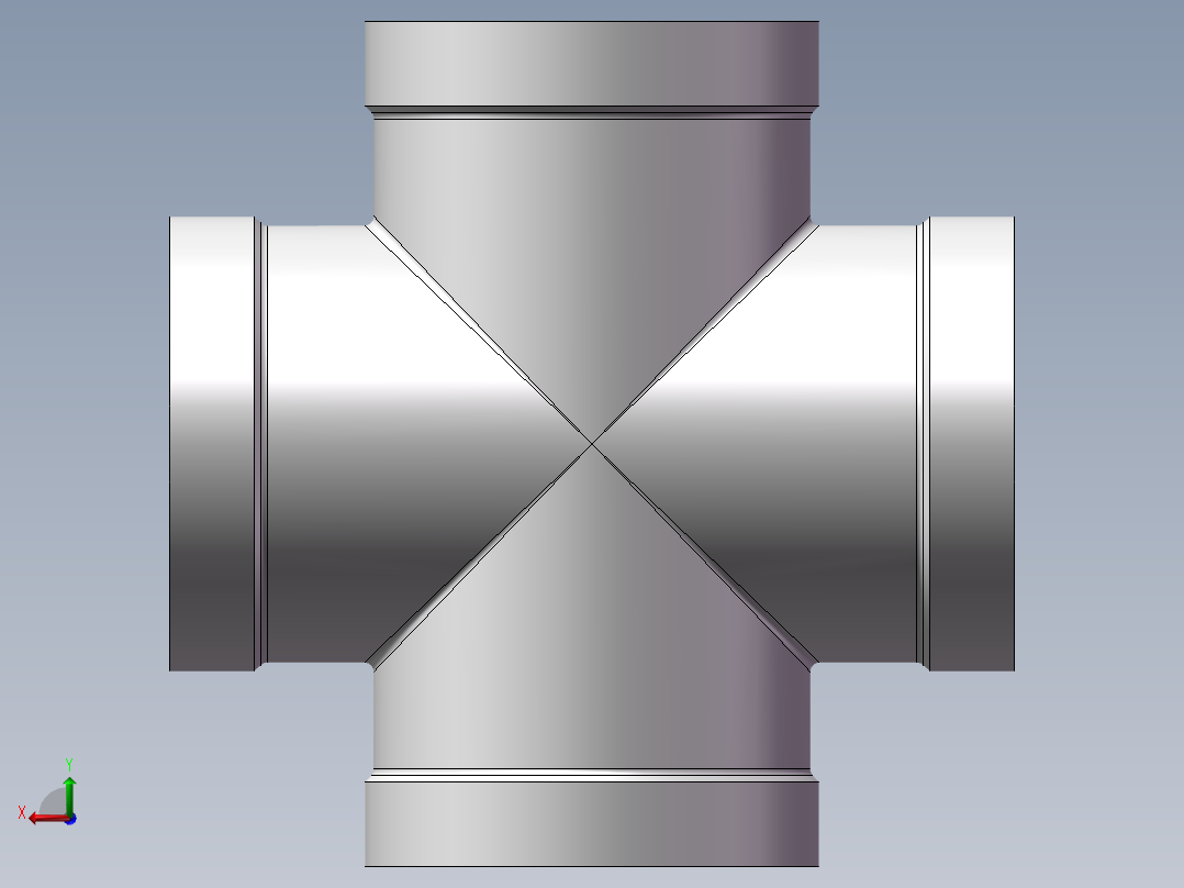 四通-等径内丝 DN32后视图
