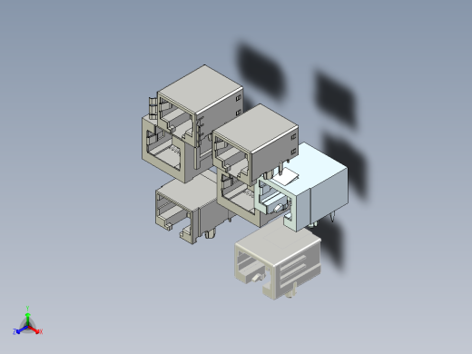 7款进口RJ45连接器三维模型