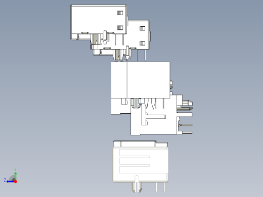 7款进口RJ45连接器三维模型右视缩略图