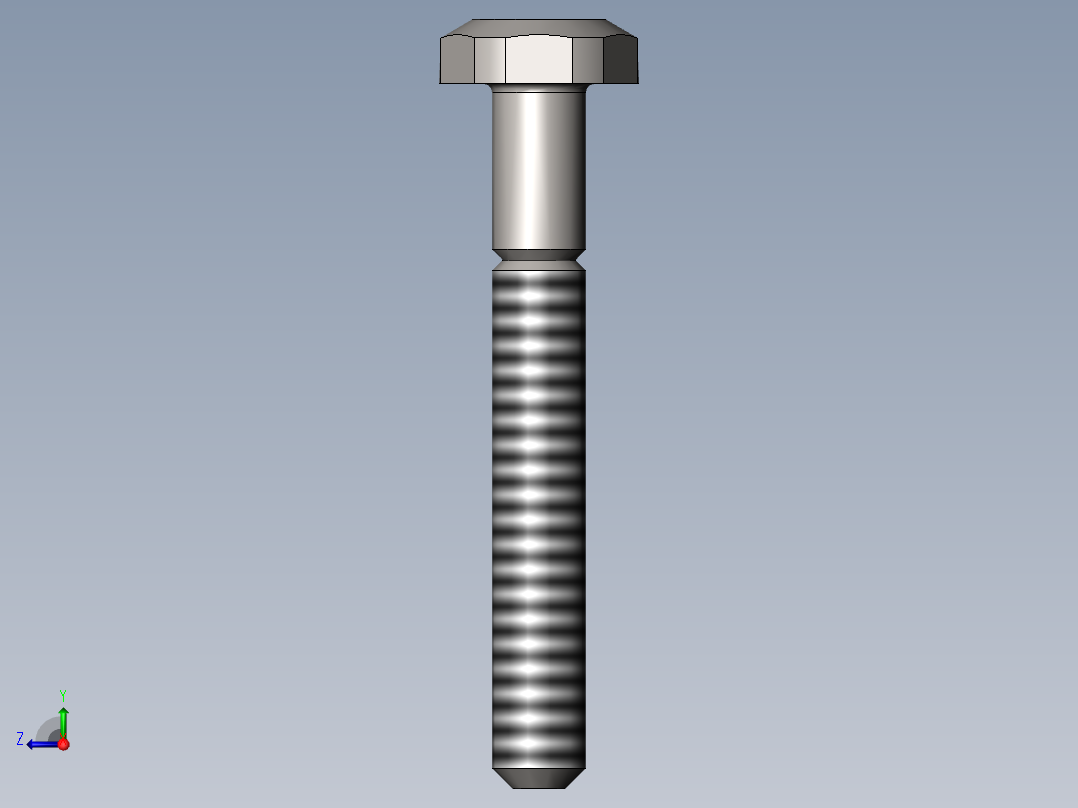 标准933螺栓右视图