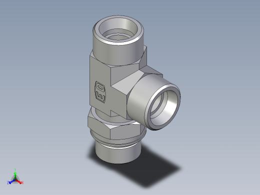 卡套式工业通用硬管接头EO_Adjustable_locknut_run_tee_LEE20SMOROMDCF