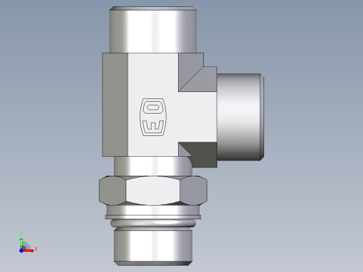 卡套式工业通用硬管接头EO_Adjustable_locknut_run_tee_LEE20SMOROMDCF前视缩略图
