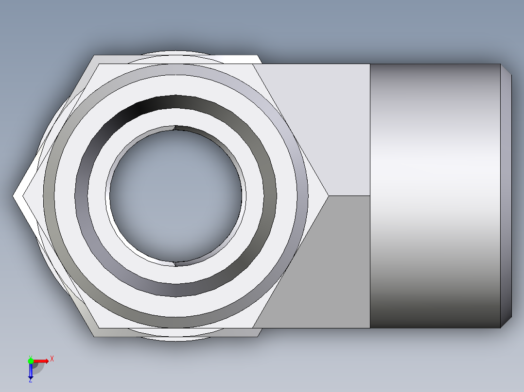 卡套式工业通用硬管接头EO_Adjustable_locknut_run_tee_LEE20SMOROMDCF俯视图
